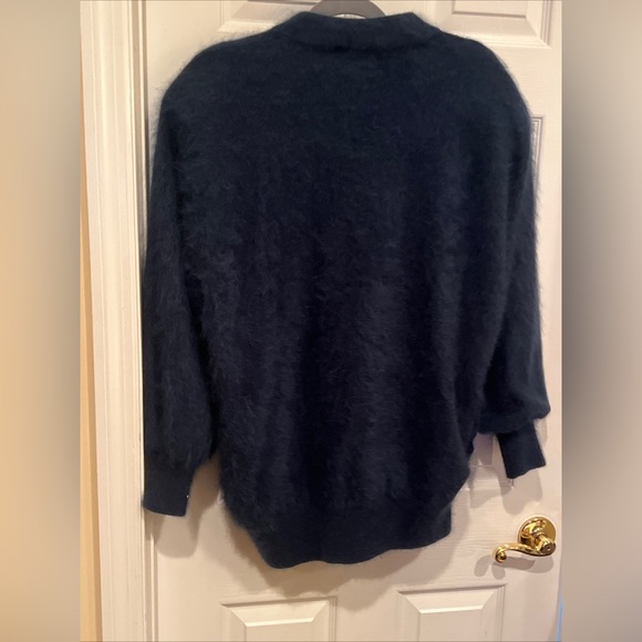 JESSICA ASH Vtg Fully Lined High Quality 90% Angora Blue Cardigan Sweat… - Picture 4 of 9